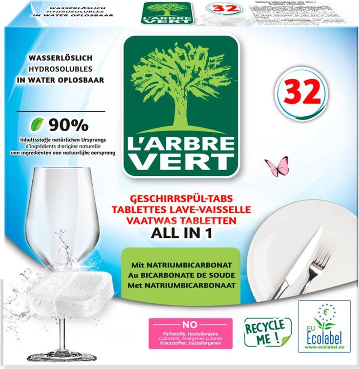L'arbre vert Tablettes lave-vaisselle écologique All in 1 32x (Tabs, 32 x)