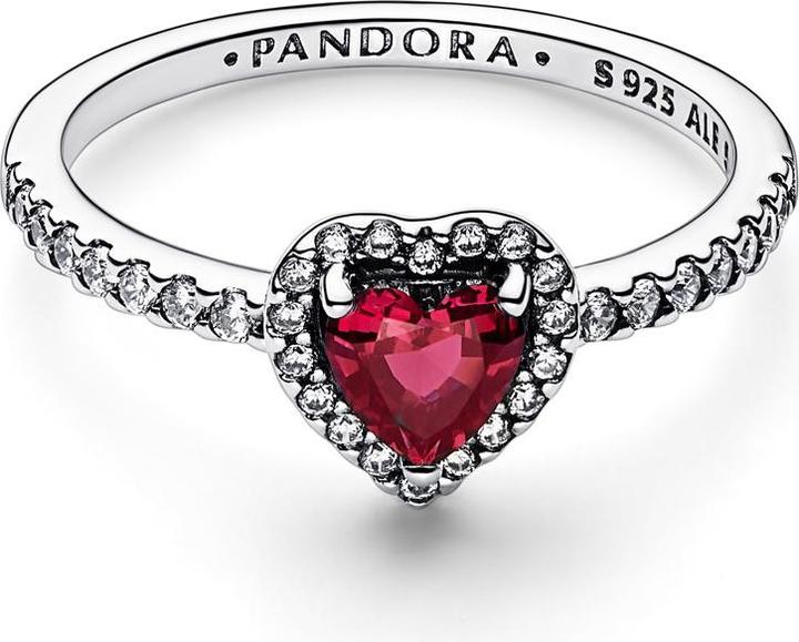 Actual product image Pandora Pronounced Red Heart Ring (60, 925 Silver)