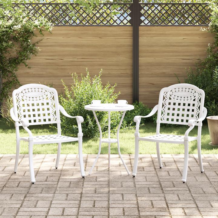 Actual product image VidaXL Garden chairs set of 2 white cast iron
