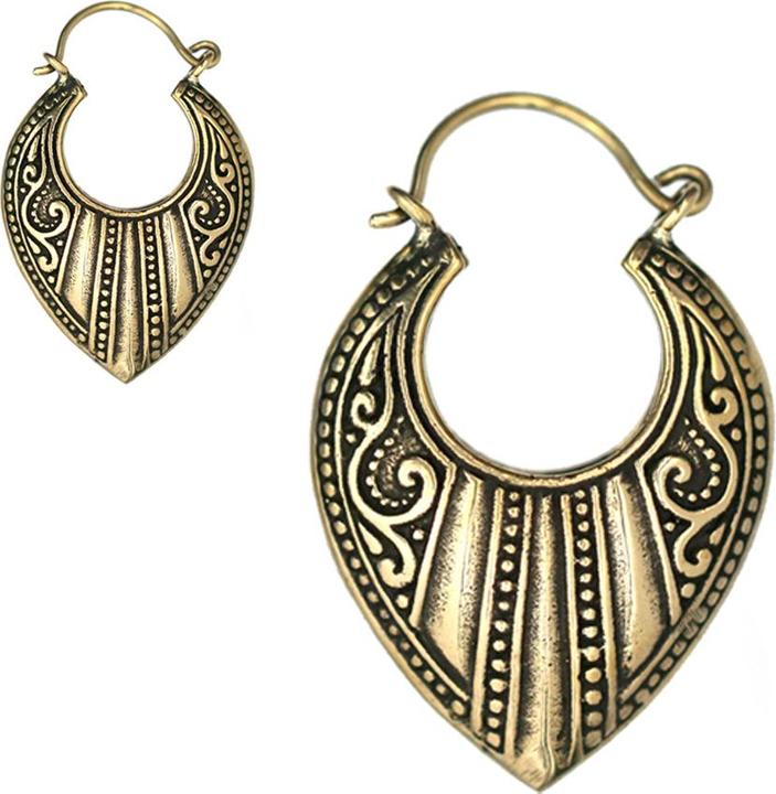 Image du produit Star Piercing Ohrring vergoldet Mandala Tropfen gepunktet (Laiton)