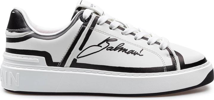 Produktbild Balmain b-court calf leather sneakers color black and white (37)