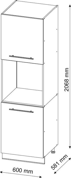 Actual product image Vicco Herdumbauschrank Fame-Line (60 x 60 x 206 cm)