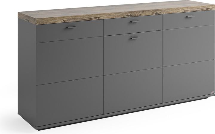 Produktbild Set One by Musterring Set One Lancaster TYP 55 Sideboard zerlegt Grau Antrazit/Eiche Ribbeck Cognac