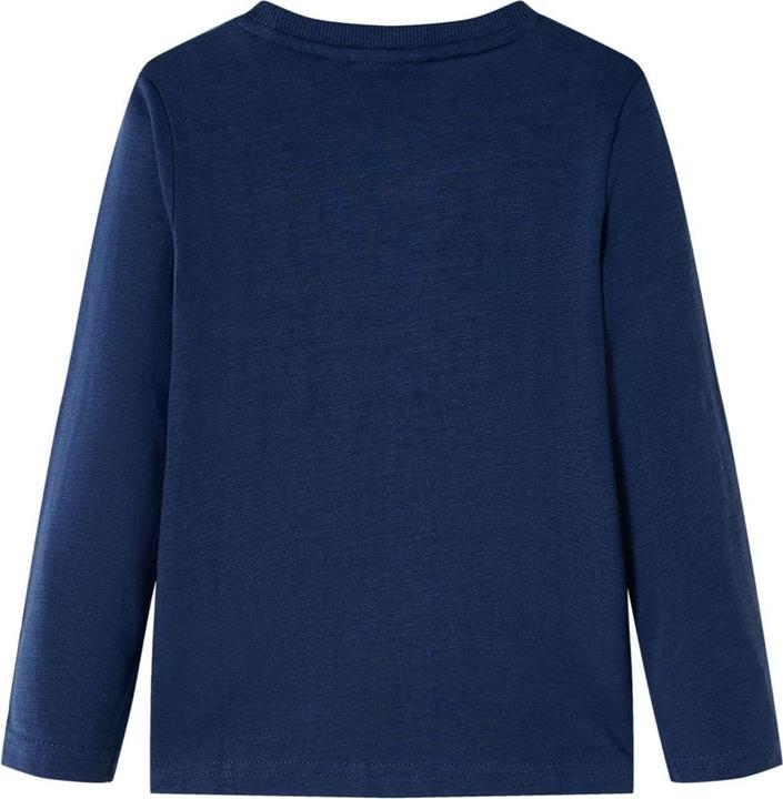 Image du produit VidaXL T-shirt manches longues enfant bleu marine mélangé 128,Matière : 100 (128)