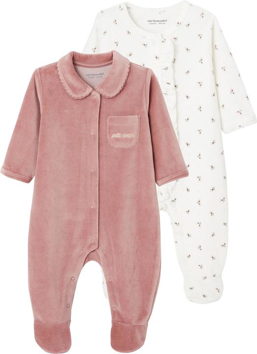 Produktbild Vertbaudet 2er-Pack Baby Samt-Strampler Oeko-Tex (62)