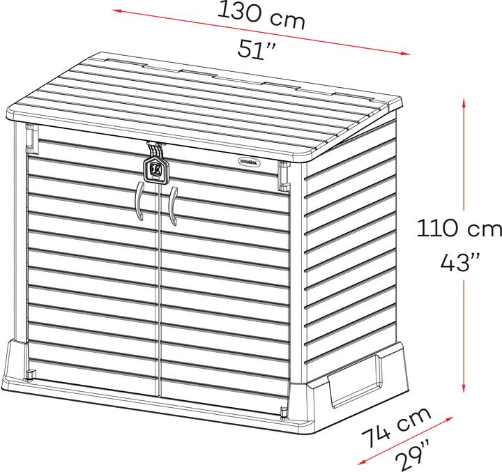 Actual product image Duramax StoreAway Mülltonnenbox Gartenhaus 850 L
