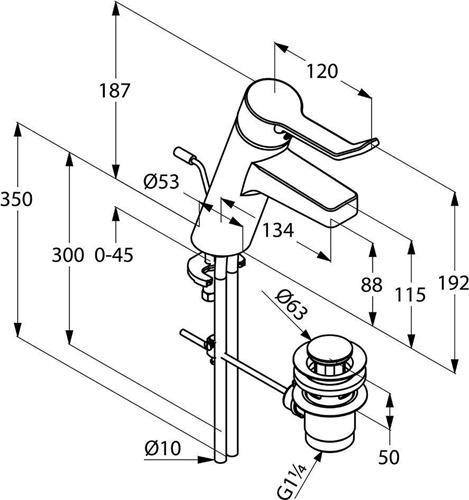 Produktbild Kludi Waschtisch-Einhandmischer PROVITA DN 15, starr chrom