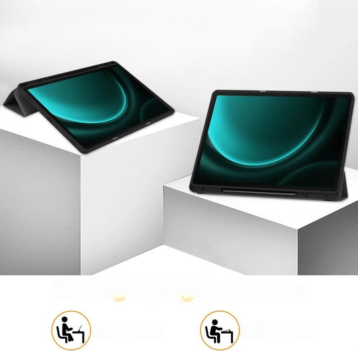 Actual product image Cover-Discount Galaxy Tab S9+ / S9 FE+ - Smart Case Silicone black (Galaxy Tab S9 Plus)