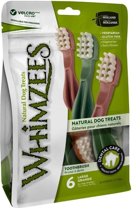 Immagine prodotto Whimzees Spazzolino da denti per cani masticatori L - 6 pz. (Senior, 6 pz., 370 g)