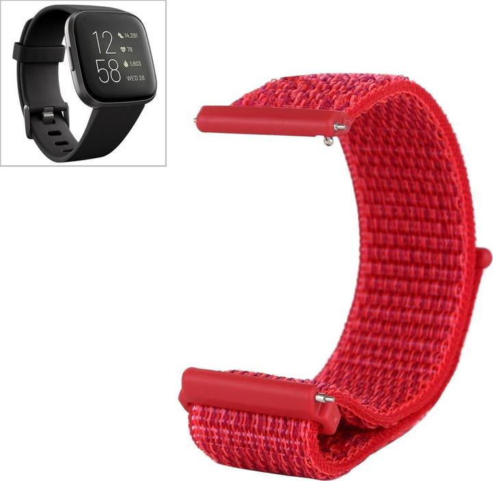 Actual product image Cover-Discount Fitbit Versa - nylon wristband with velcro closure red (Nylon)