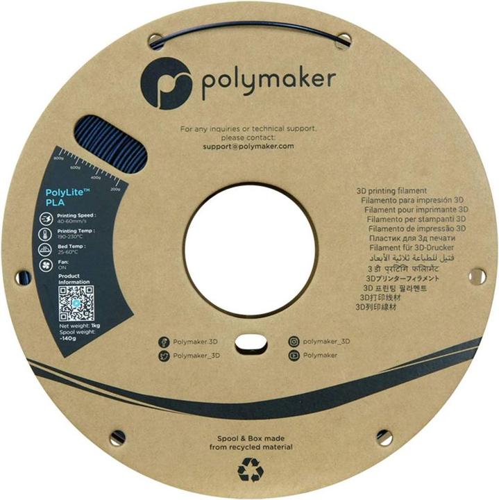 Productafbeelding Polymaker PolyLite PLA Sparkle Donkerblauw 1,75mm 1kg (PLA, 1.75 mm, 1000 g, Blauw)