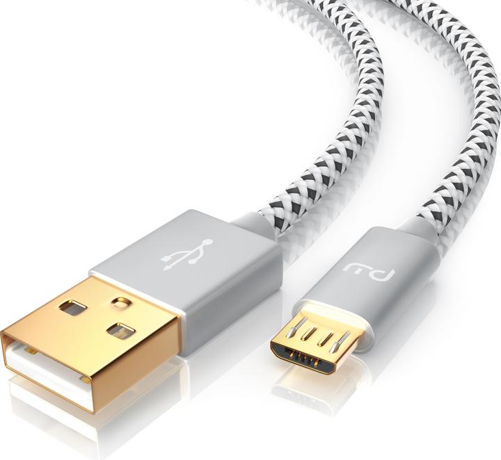 Immagine prodotto Primewire Cavo Micro USB - Cavo di ricarica rapida MicroUSB 2.4A, nylon, spina in metallo, cavo di ricarica (5 m, USB 2.0)