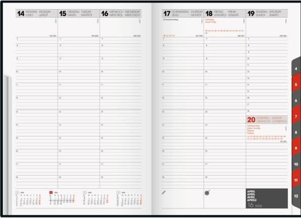 Immagine prodotto rido/idé 7023005905 Calendario modello studioplan int. (2025)| 2 pagine = 1 settimana| 168 × 240 m (Tedesco)