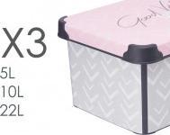 Produktbild Kipit Set 3 Stück Plastikboxen Vibes (22 l)