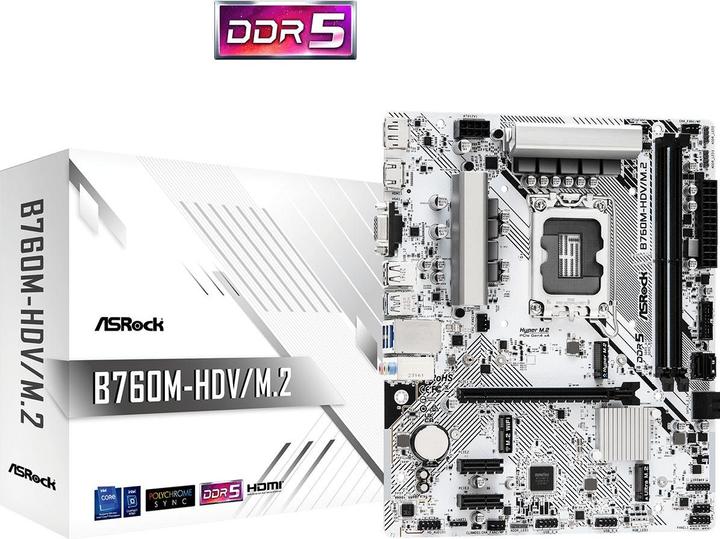 Actual product image AsRock B760M-HDV/M.2 (LGA 1700, Intel B760, mATX)