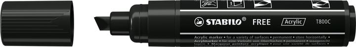Image du produit STABILO Marqueurs acryliques - FREE Acrylic - T800C pointe biseautée 4-10mm - stylo simple - noir (Noir, 10 mm, 1 x)