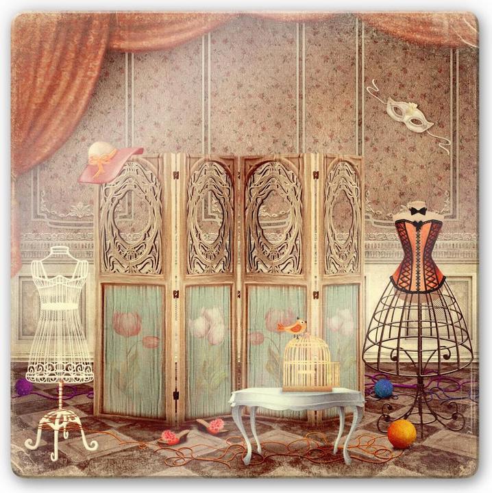 Actual product image Trenddeko Dressing room of a princess (50 x 50 cm)