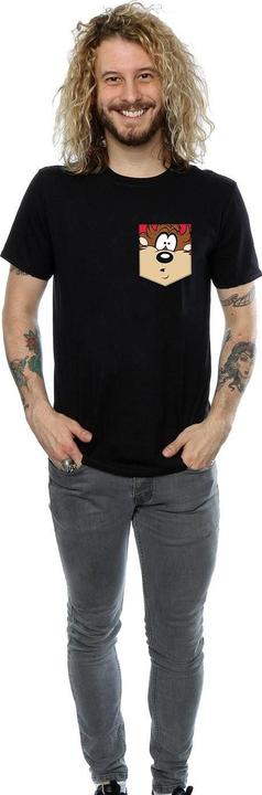 Immagine prodotto Looney Tunes Tasmanian Devil Face Faux Pocket Maglietta Uomo (3XL)