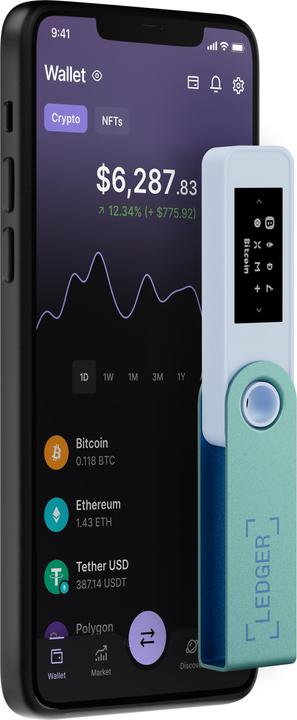 Immagine prodotto Ledger Nano S Plus - Verde pastello (Litecoin, Bitcoin, Cardano, Ether, Dogecoin, TRON, Ethereum Classic, Monero, Ripple, Bitcoin Cash, Stellar)