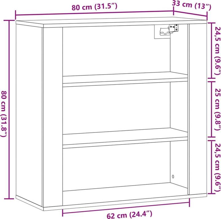 Actual product image VidaXL Wall cabinet (80 x 33 x 80 cm)