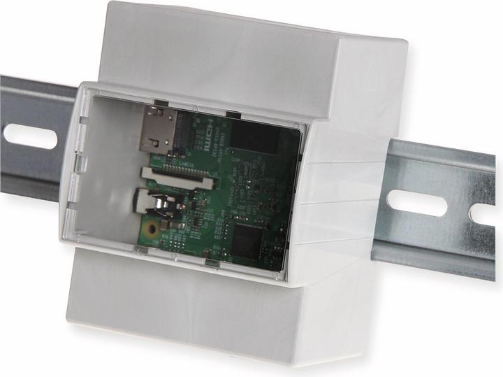 Image du produit Raspberry Pi Boîtier pour profilés chapeau pour 3, 2B, B+ RB-Case+07