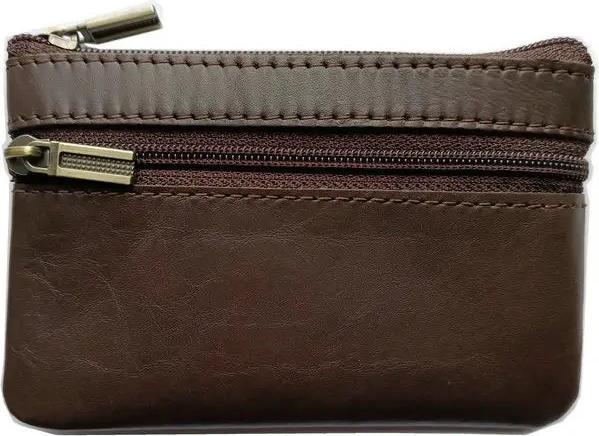 Actual product image Only-Bags.Store Vintage Crazy Horse Leather Coin Purse Genuine Leather Zip Coin Wallet Retro Key