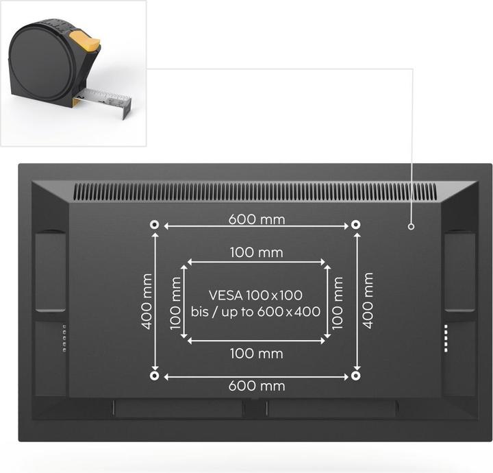 Produktbild Hama TV-Wandhalterung, OLED, flach, schwenkbar, ausziehbar, 229cm (90") bis 50kg (Wand, 90", 50 kg)