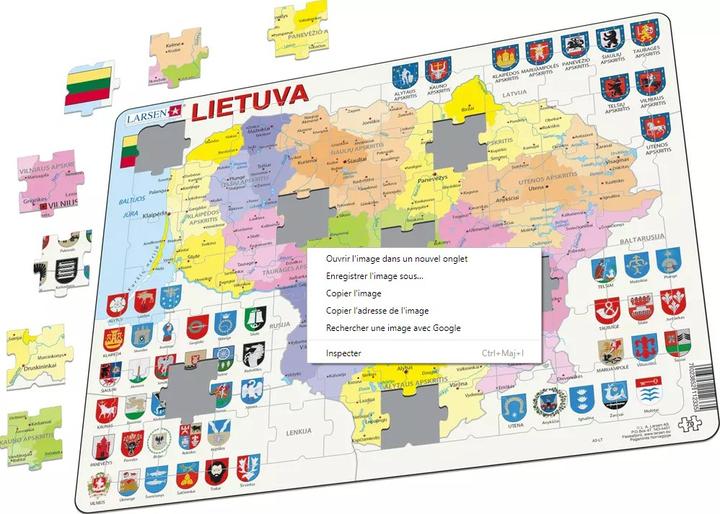 Produktbild Larsen Puzzle - Litauen (politisch) (70 Teile)