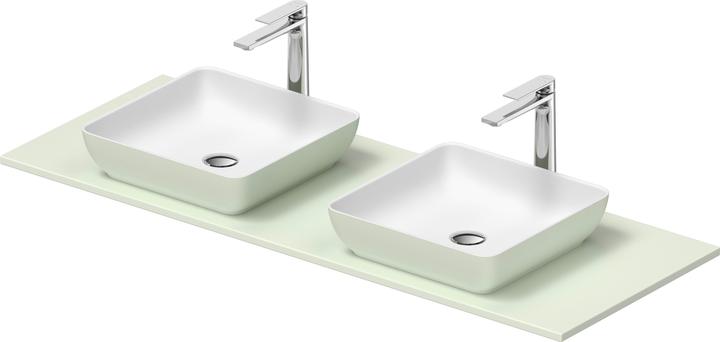 Duravit Sivida Waschtisch Set, eckig, 2 Waschtische, 400x400mm, inkl. Konsole 1350x500mm (500 mm, 1350 mm)