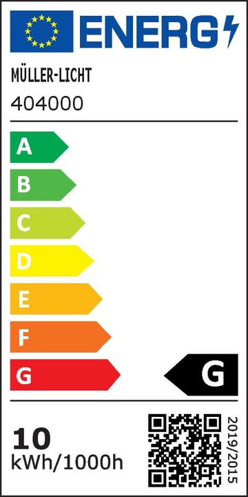 Energy Label Müller Licht E27 LED W bulb shape (E27, 9.50 W, 806 lm, 1 x, F)