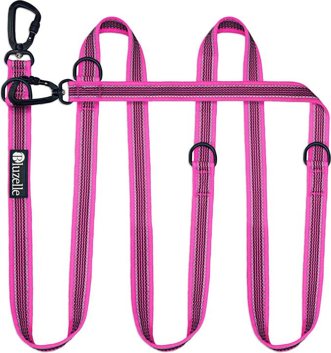 Image du produit Bluzelle 3m laisse de chien, double laisse avec mousqueton, réglable (Chien)