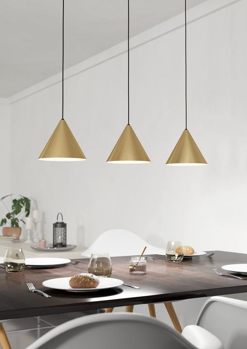 Produktbild EGLO Pendelleuchte NARICES 3x E27 Schwarz/Messing (E27, 0 lm)