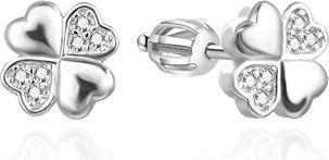 Image du produit Agato Boucles d'oreilles en argent pour le bonheur Four-leaf clover AGUP3542S