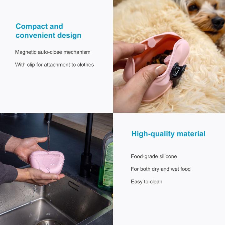 Immagine prodotto Intirilife Borsa per croccantini per cani con clip da cintura (Taglia unica)
