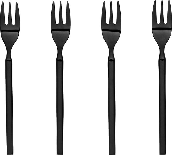 Produktbild Broste Copenhagen Tvis Cake Fork, 4 pc - Stainless Steel - Black (4 Stück, Besteck Set)