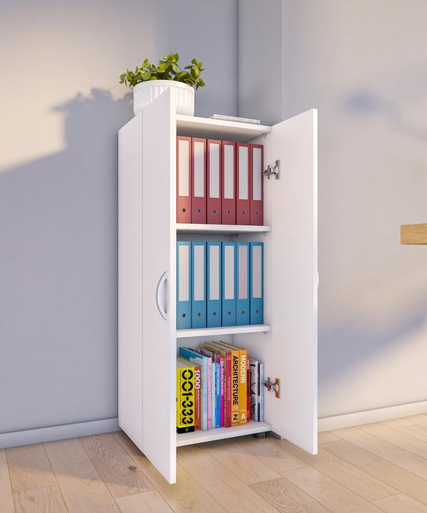 Immagine prodotto VCM Armadietto per ufficio Libri Armadietto per archiviazione Armadietto per mobili da ufficio Ulas (49 x 34 x 108 cm)