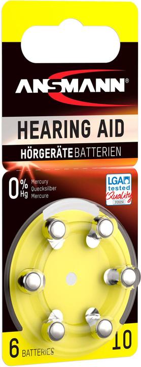 Produktbild Ansmann 1x6 Zinc-Air 10 (PR 70) Hörgeräte Batterien (6 Stk., PR70, 90 mAh)