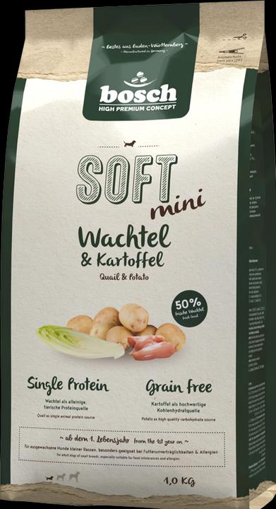 Actual product image Bosch Petfood Dog MINI SOFT + Quail & Potato (quail) 1kg (Adult, 1 pcs., 1000 g)
