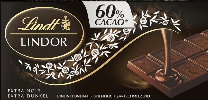 Image du produit Lindt Tablette de chocolat noir Lindor 60% Cacao (100 g)