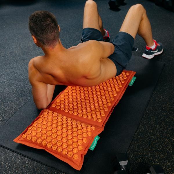 Actual product image Pranamat Eco Massage Set - mat and cushion dark orange