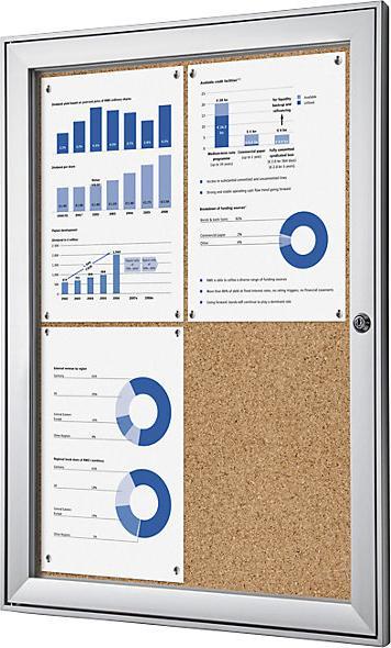 Image du produit eurokraft pro Vitrine avec porte à charnière (Tableau magnétique, Tableau d'affichage, 52,5 x 69,5 cm)