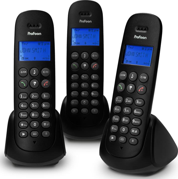 Immagine prodotto Profoon Telefono DECT con 3 portatili, nero