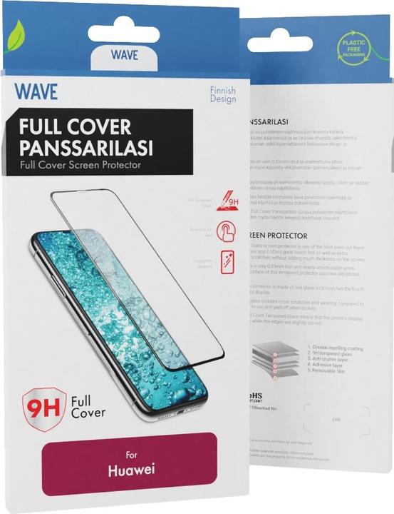 Actual product image Wave Full Cover -panssarilasi, Huawei P30 Lite, musta (1 Piece, Huawei P30 Lite)