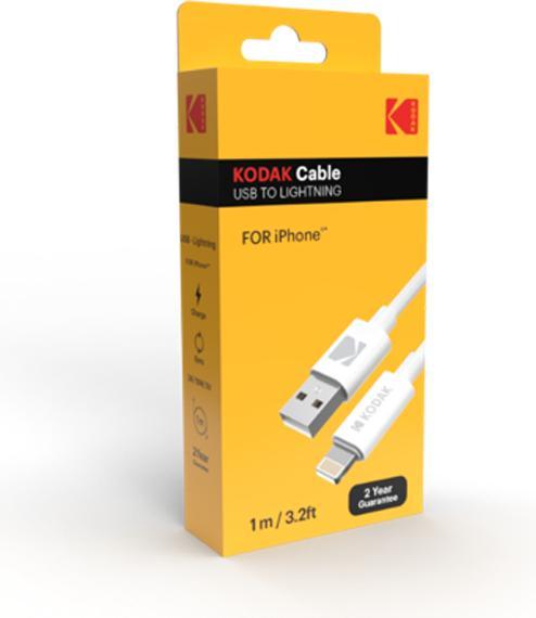 Actual product image Kodak cable usb a lightning 1m caja blanco (1 m, USB 3.0, 5 W)