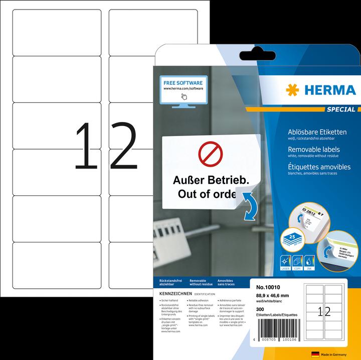 Produktbild Herma Ablösbare Etiketten A4