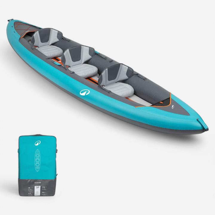 Actual product image Tribord Inflatable canoe kayak 2/3 person - 100+ Blue (3 pers.)