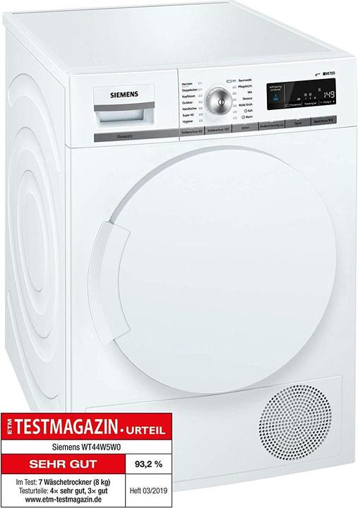 Siemens WT44W5W0 iQ700 (8 kg, Right, EU plug)