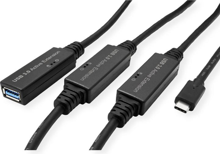 Actual product image Roline Ultra Long USB3.2 Gen1 Extension Cable C-A ST/BU 20 m - Cable - Digital/Date (20 m, USB 3.2 Gen 1)