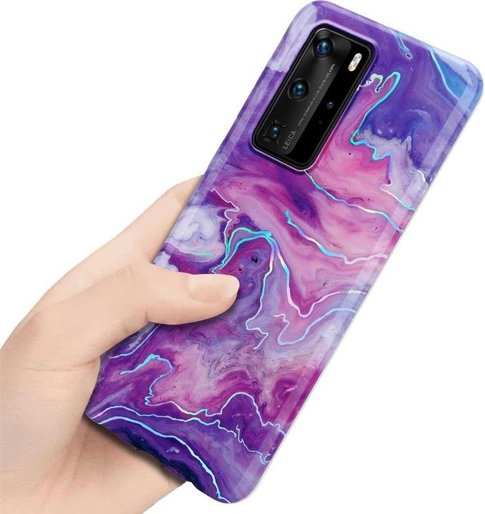 Productafbeelding Cadorabo IMD TPU kleurrijke marmeren hoes (Huawei P40 Pro+)