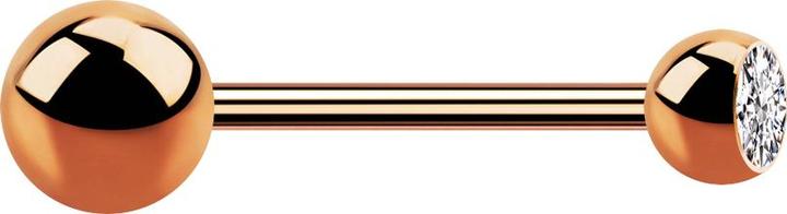 Actual product image Star Piercing Micro barbell rose gold with ball and ball crystal silver (without brass, Surgical steel 316L)